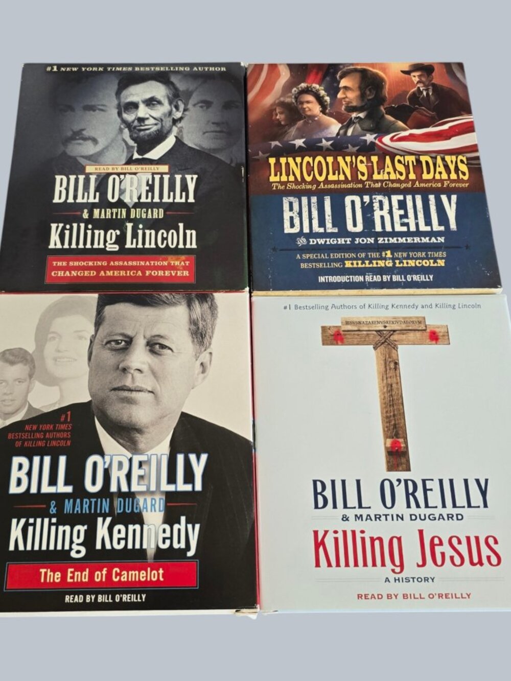 Lot of 4 Bill O’Reilly CD Audiobooks 22 Discs Lincoln, Kennedy, Jesus